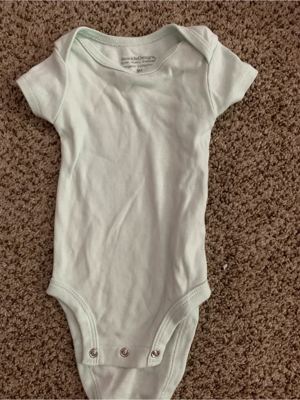 Swaddle Designs Mint Green Organic Cotton Baby Bodysuit 3M size